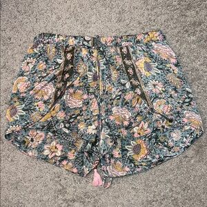 Floral High Waist Women's Shorts